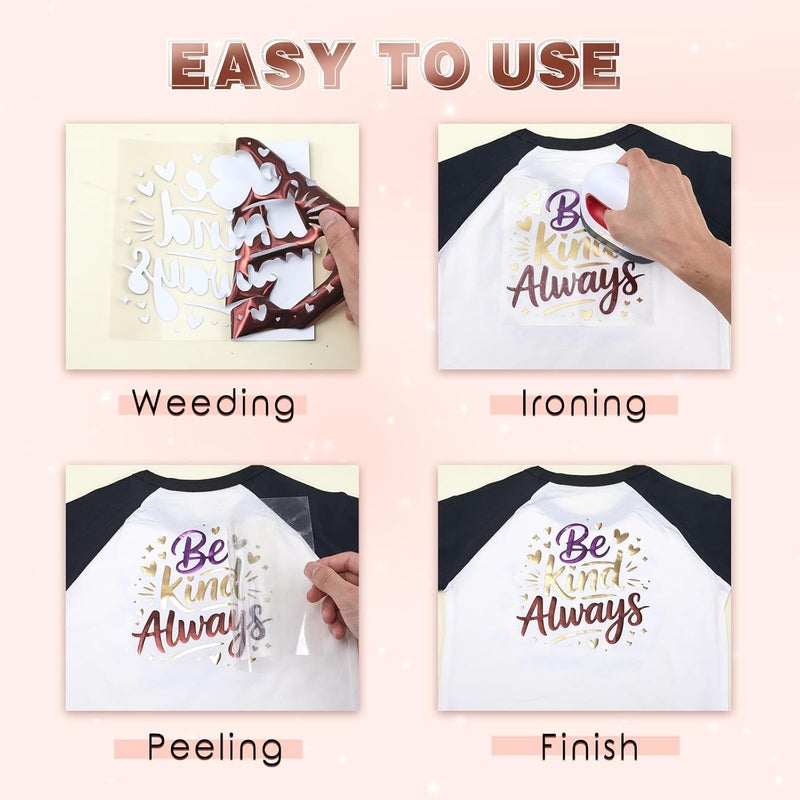 Tintnut Metallic Heat Transfer Vinyl Roll Sepia Chrome HTV - 12"x 6 ft Foil Holographic Iron On Vinyl for DIY T-Shirts Handbags Hats Crafts - Image 4